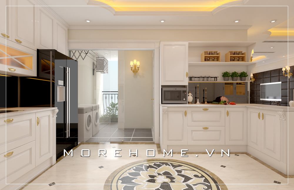 Các mẫu tủ bếp gỗ tự nhiên đẳng cấp sang trọng